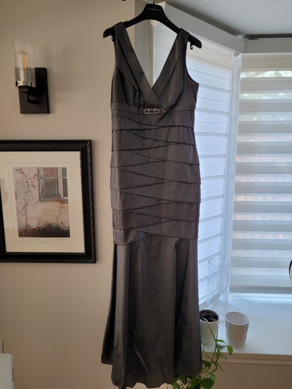 Women's Long Pewter Formal Dress US 12